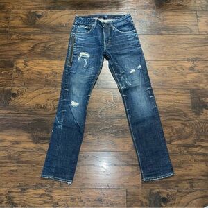 Vigoss Men's Slim Fit Distressed Blue Jeans